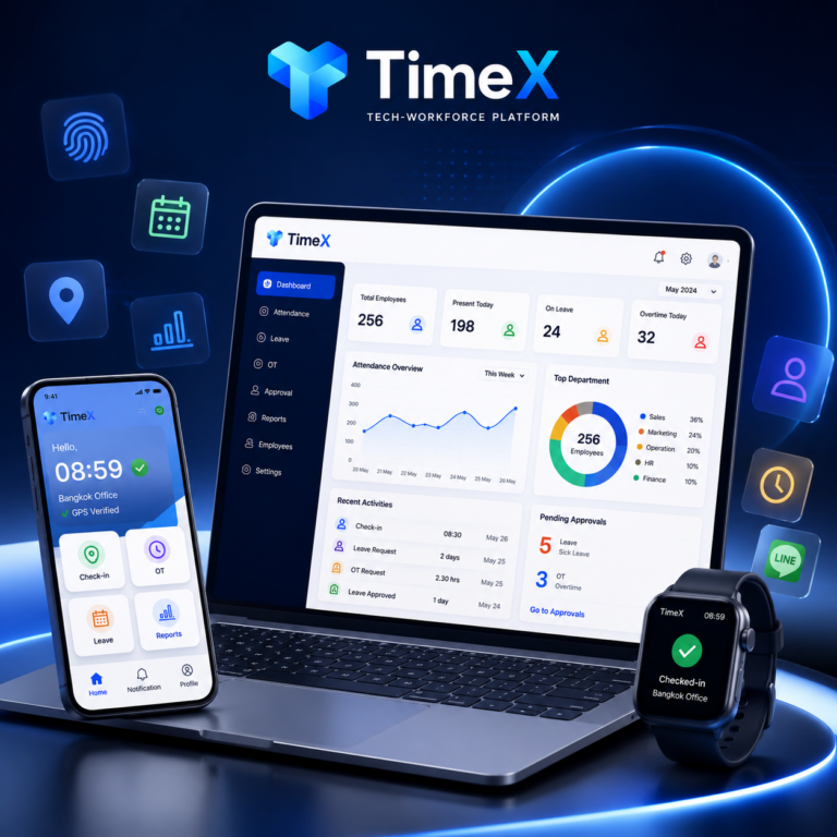Tech TimeX ระบบลงเวลาออนไลน์ ที่ช่วยให้การบริหารเวลาทำงานเป็นเรื่องง่าย
